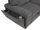 Demko Sleeper Sectional Sofa with Speaker and Storage Chaise Granite