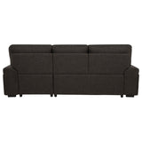 Demko Sleeper Sectional Sofa with Speaker and Storage Chaise Brown