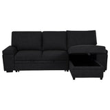 Demko Sleeper Sectional Sofa with Speaker and Storage Chaise Black