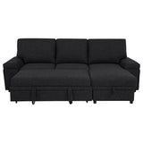 Demko Sleeper Sectional Sofa with Speaker and Storage Chaise Black