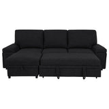 Demko Sleeper Sectional Sofa with Speaker and Storage Chaise Black