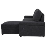 Demko Sleeper Sectional Sofa with Speaker and Storage Chaise Black