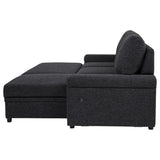 Demko Sleeper Sectional Sofa with Speaker and Storage Chaise Black