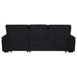 Demko Sleeper Sectional Sofa with Speaker and Storage Chaise Black
