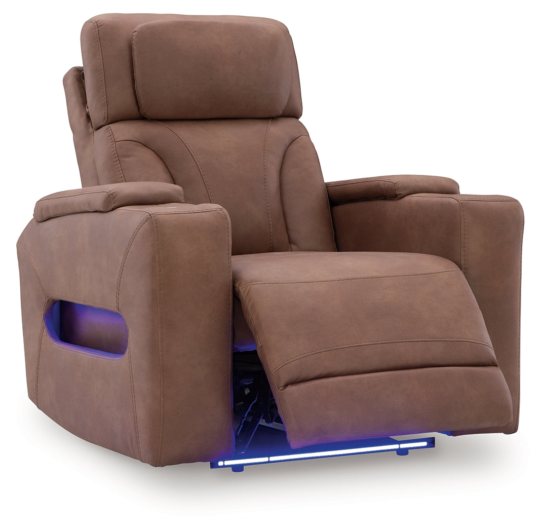 Clean-Slate Caramel Sofa, Loveseat and Recliner