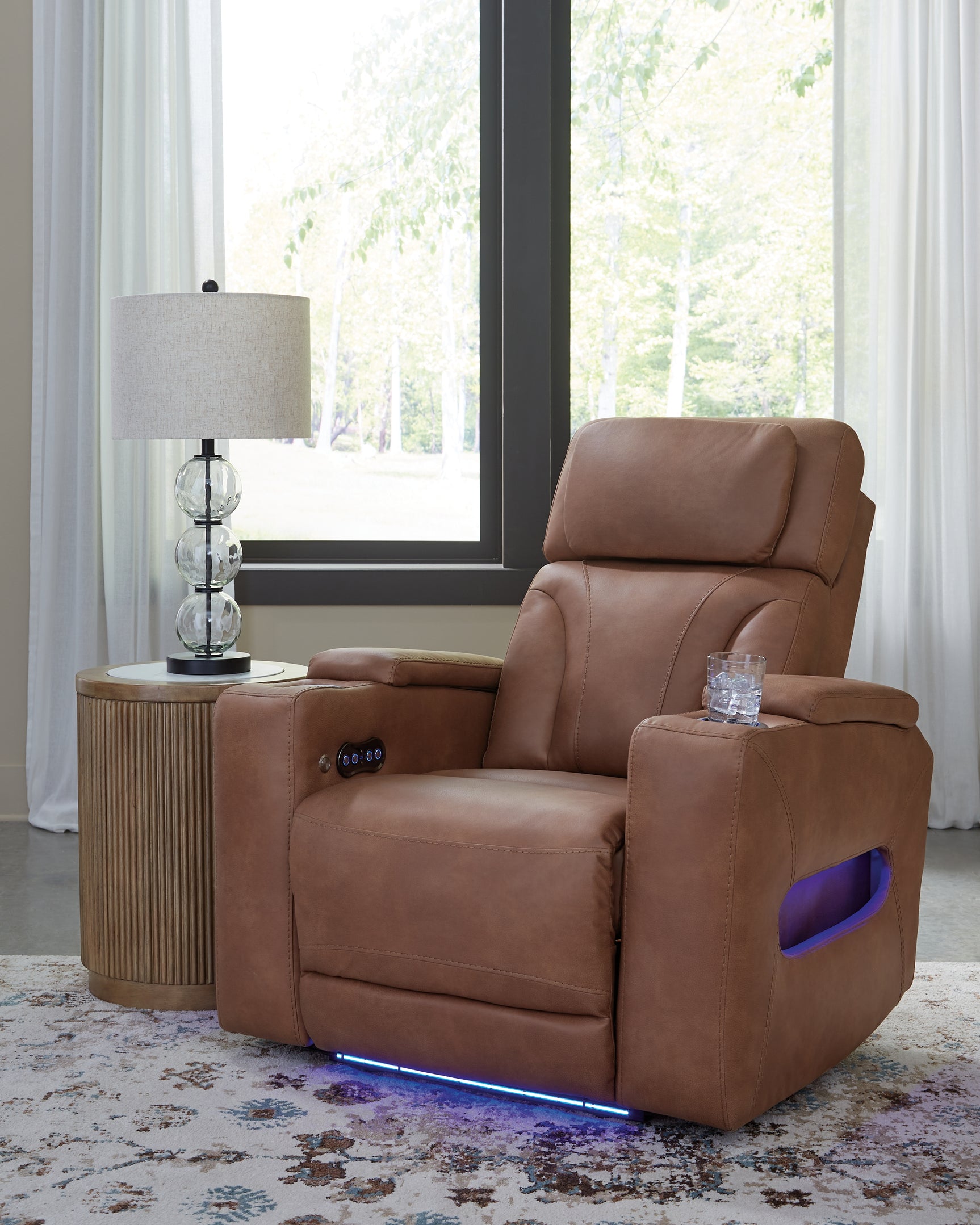 Clean-Slate Caramel Sofa, Loveseat and Recliner