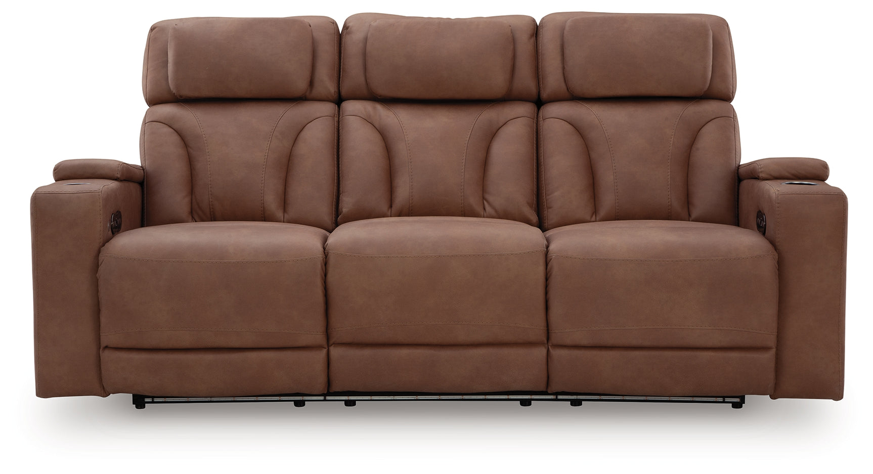 Clean-Slate Caramel Sofa, Loveseat and Recliner