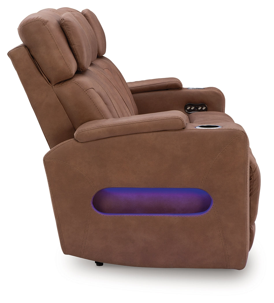Clean-Slate Caramel Sofa, Loveseat and Recliner