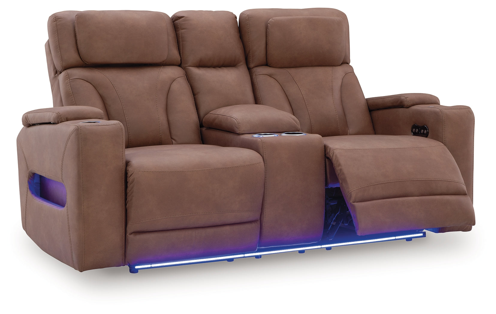 Clean-Slate Caramel Sofa, Loveseat and Recliner
