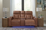 Clean-Slate Caramel Sofa, Loveseat and Recliner