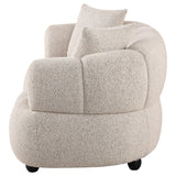 Whitney Contemporary Channel Tufted Boucle Upholstered Loveseat