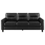 Scotland 2-piece Faux Leather Upholstered Sofa Set Black
