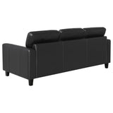 Scotland 2-piece Faux Leather Upholstered Sofa Set Black