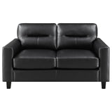 Scotland 2-piece Faux Leather Upholstered Sofa Set Black