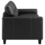 Scotland 2-piece Faux Leather Upholstered Sofa Set Black
