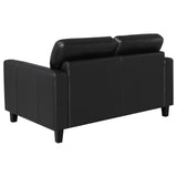 Scotland 3-piece Faux Leather Upholstered Sofa Set Black