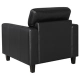 Scotland 3-piece Faux Leather Upholstered Sofa Set Black