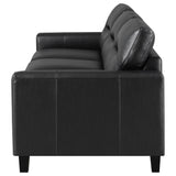 Scotland Faux Leather Upholstered Track Arm Sofa Black