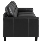 Scotland Faux Leather Upholstered Track Arm Sofa Black