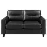 Scotland Faux Leather Upholstered Track Arm Loveseat Black