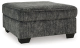 Lonoke Gunmetal Velvet Oversized Accent Ottoman