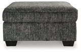 Lonoke Gunmetal Velvet Oversized Accent Ottoman