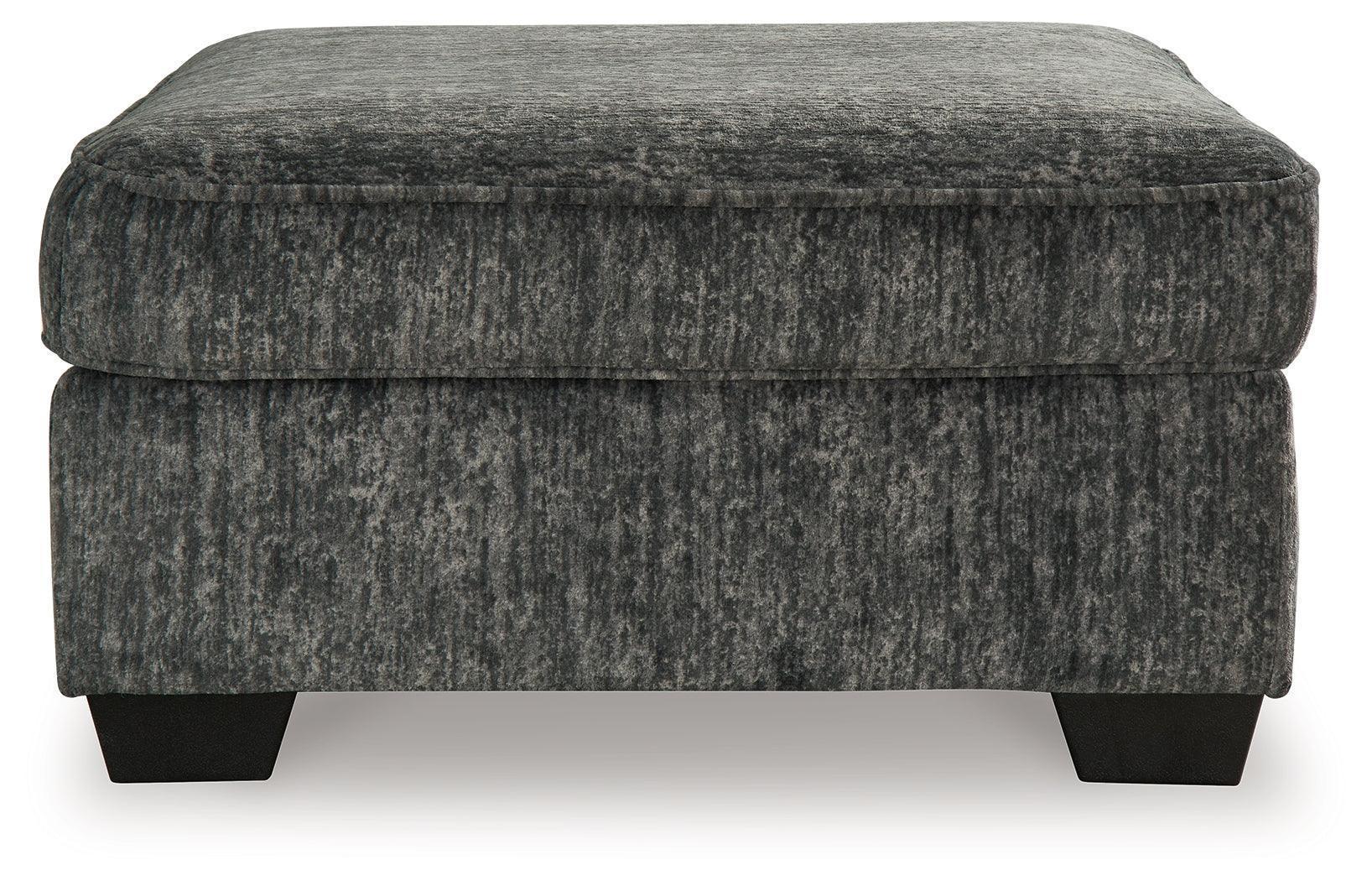Lonoke Gunmetal Velvet Oversized Accent Ottoman
