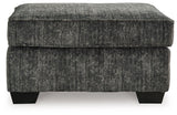 Lonoke Gunmetal Velvet Ottoman
