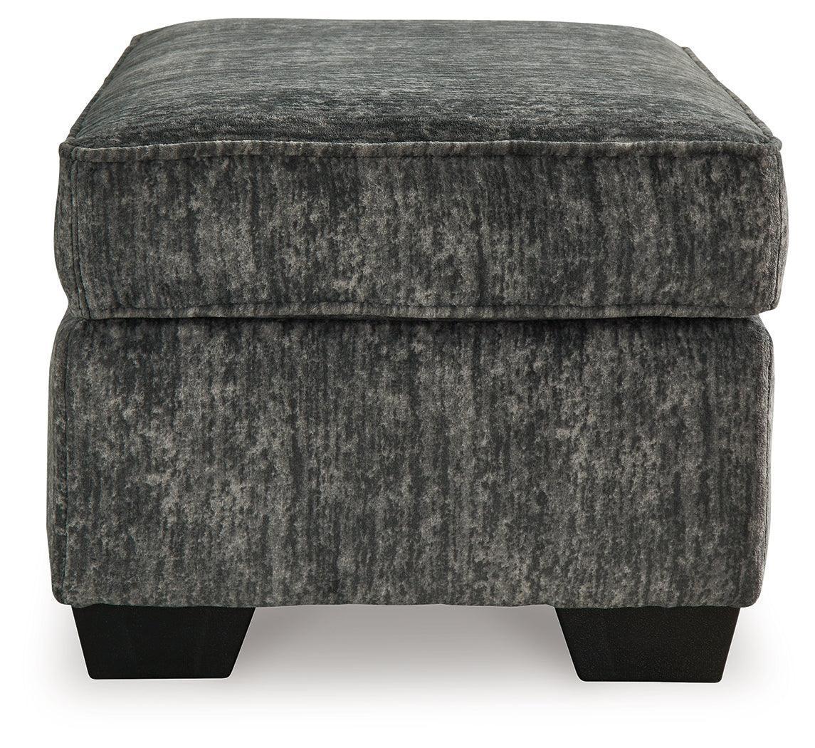 Lonoke Gunmetal Velvet Ottoman