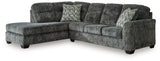 Lonoke Gunmetal Velvet 2-Piece Sectional With Chaise