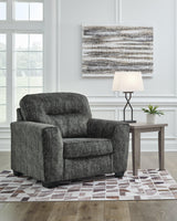 Lonoke Gunmetal Velvet Oversized Chair