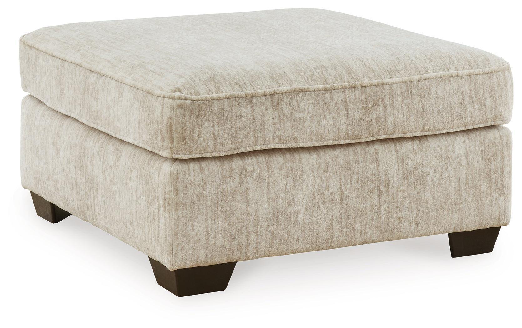 Lonoke Parchment Velvet Oversized Accent Ottoman