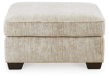 Lonoke Parchment Velvet Oversized Accent Ottoman