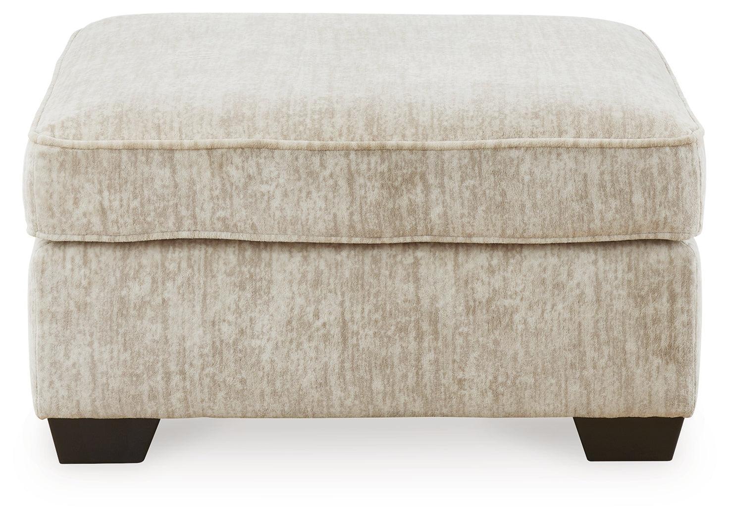 Lonoke Parchment Velvet Oversized Accent Ottoman