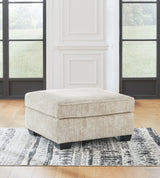 Lonoke Parchment Velvet Oversized Accent Ottoman
