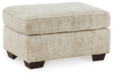 Lonoke Parchment Velvet Ottoman