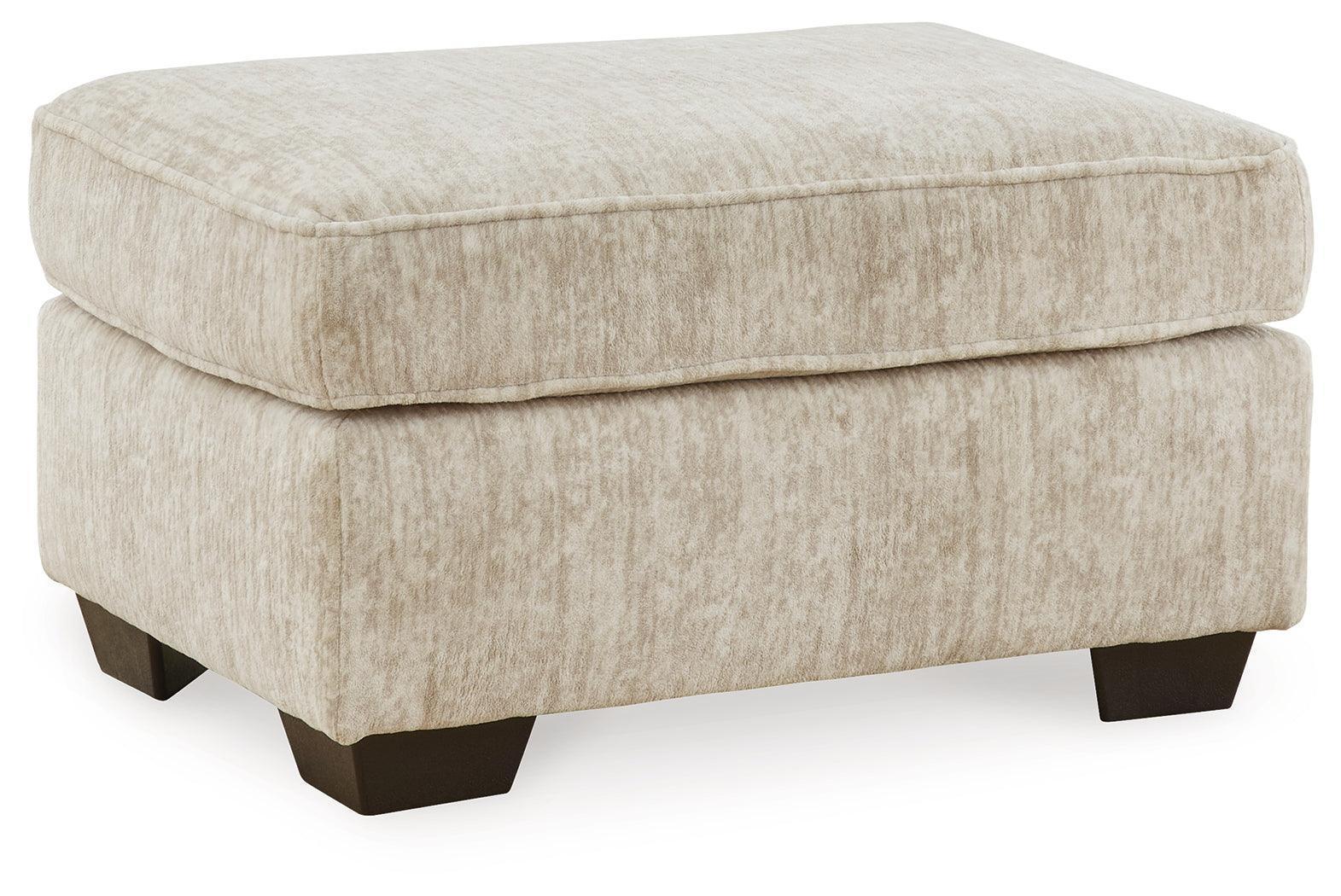 Lonoke Parchment Velvet Ottoman