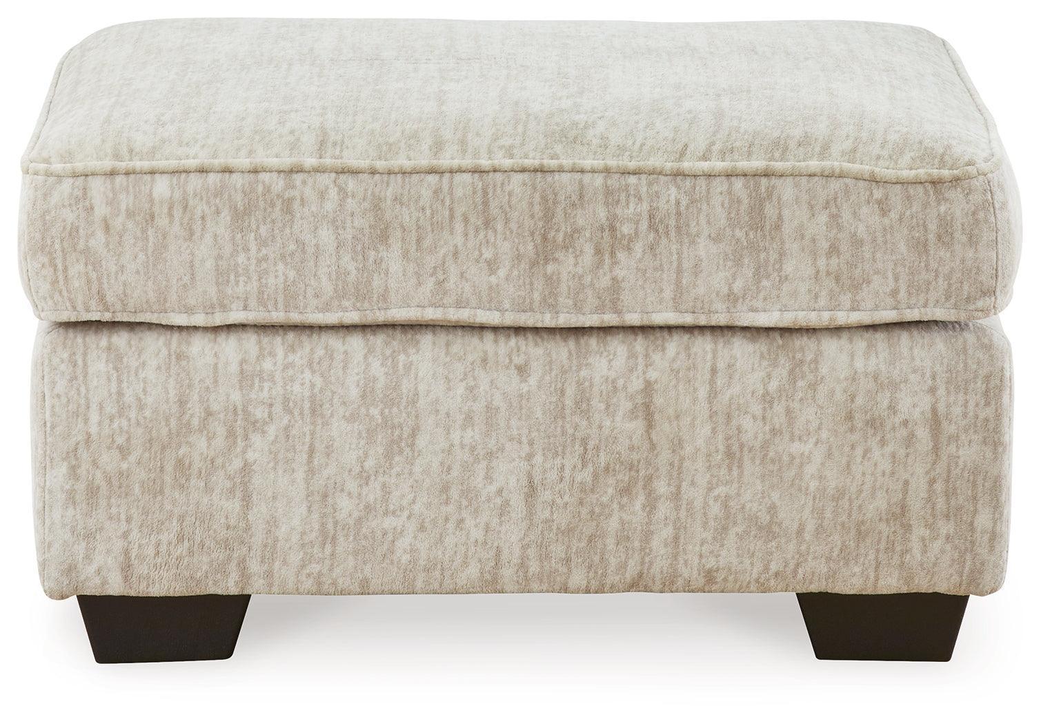 Lonoke Parchment Velvet Ottoman