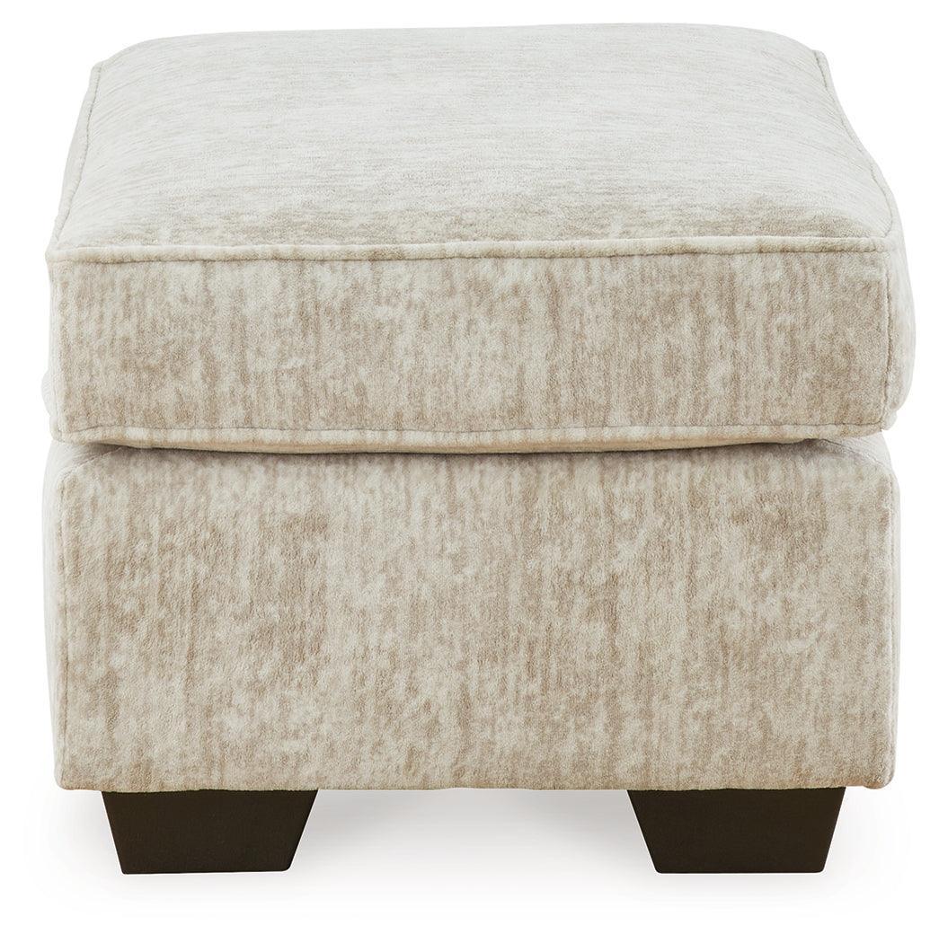 Lonoke Parchment Velvet Ottoman