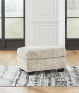 Lonoke Parchment Velvet Ottoman