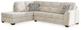 Lonoke Parchment Velvet 2-Piece Sectional With Chaise
