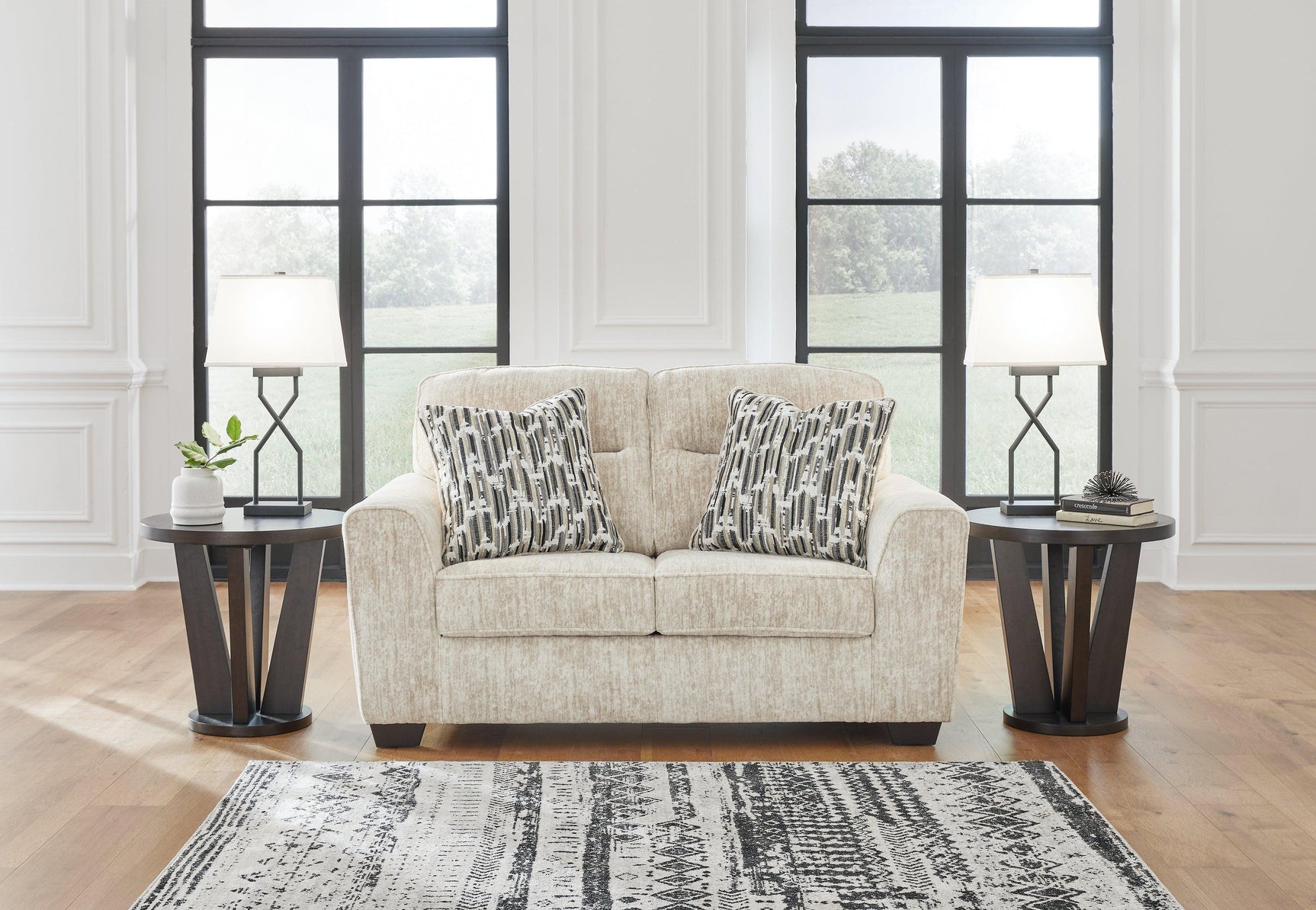 Lonoke Parchment Velvet Loveseat