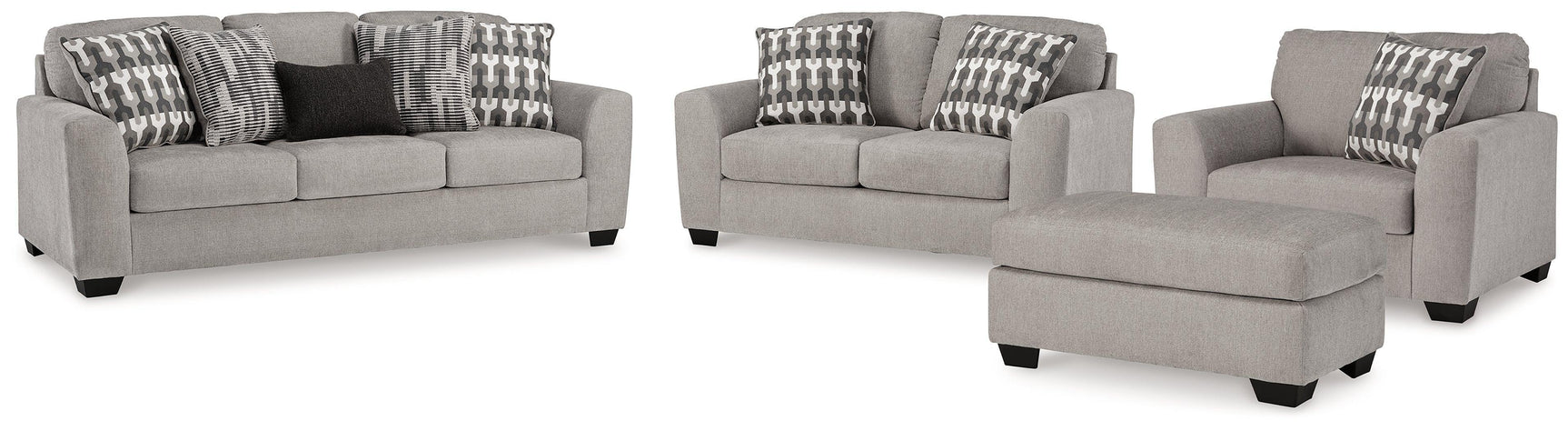 Avenal Flannel Park Sofa, Loveseat, Chair and Ottoman