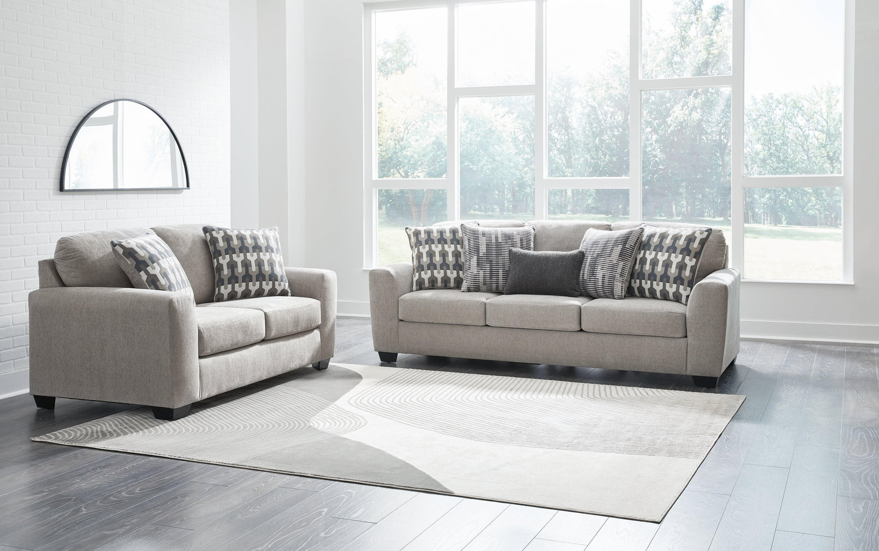 Avenal Flannel Park Sofa, Loveseat, Chair and Ottoman