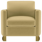 Corliss Upholstered Curved Track Arm Chair Camel