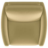 Corliss Upholstered Curved Track Arm Chair Camel