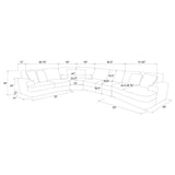 Emberson 4-Piece Upholstered Modular Sectional Sofa Ivory