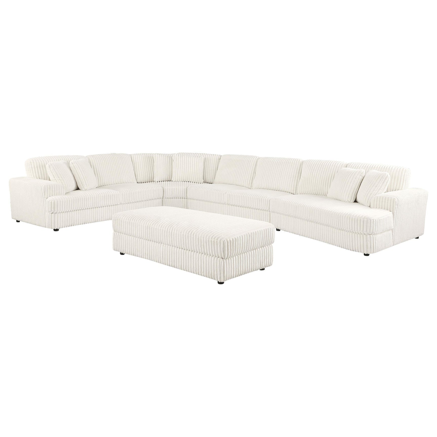 Emberson 5-Piece Upholstered Modular Sectional Sofa Ivory