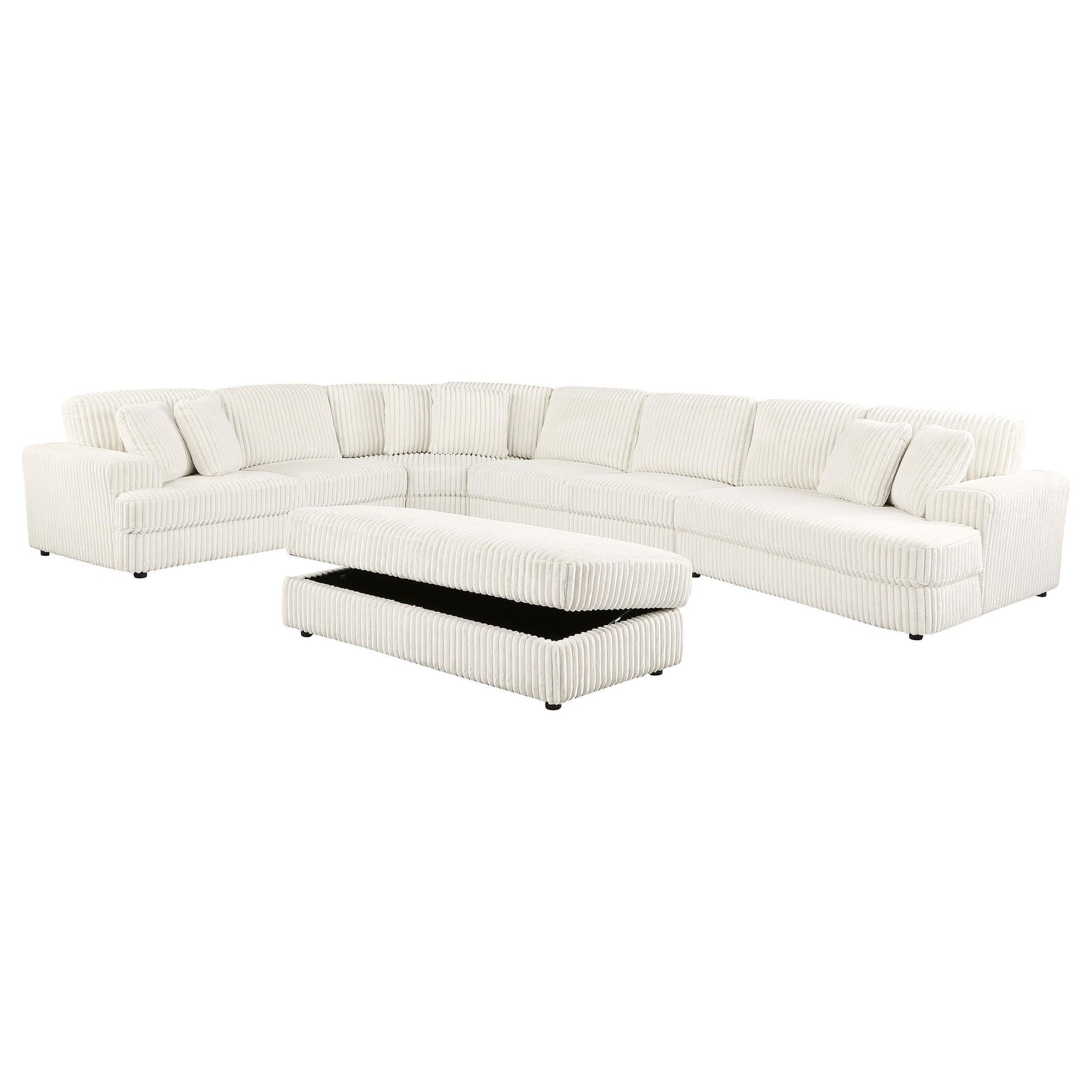 Emberson 5-Piece Upholstered Modular Sectional Sofa Ivory