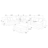 Emberson 5-Piece Upholstered Modular Sectional Sofa Ivory